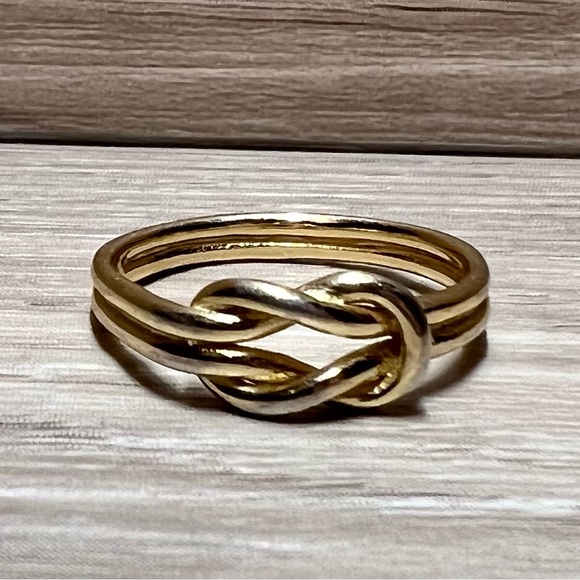 Designer Signed Jewelry - Designer Signed Gold Over Sterling Silver Lover’s Knot Ring, Size 6